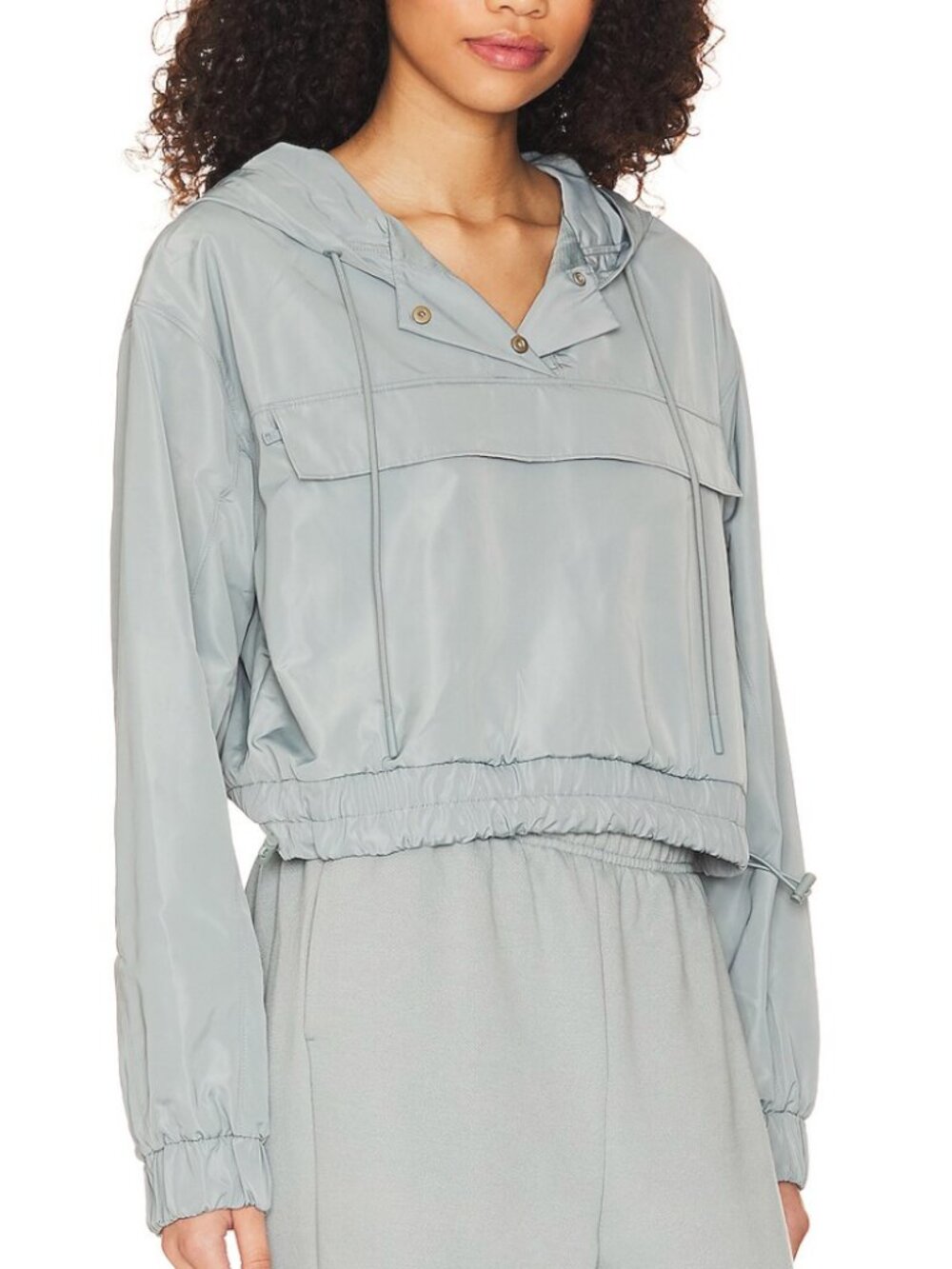 Alo Women's Size Large Cosmic Grey/Blue International Anorak Hoodie